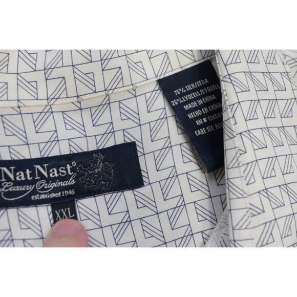 Nat Nast Hawaiian Shirt Relaxed Fit Silk Lyocell Short Sleeve Mens Sz 2XL XXL - Picture 8 of 9